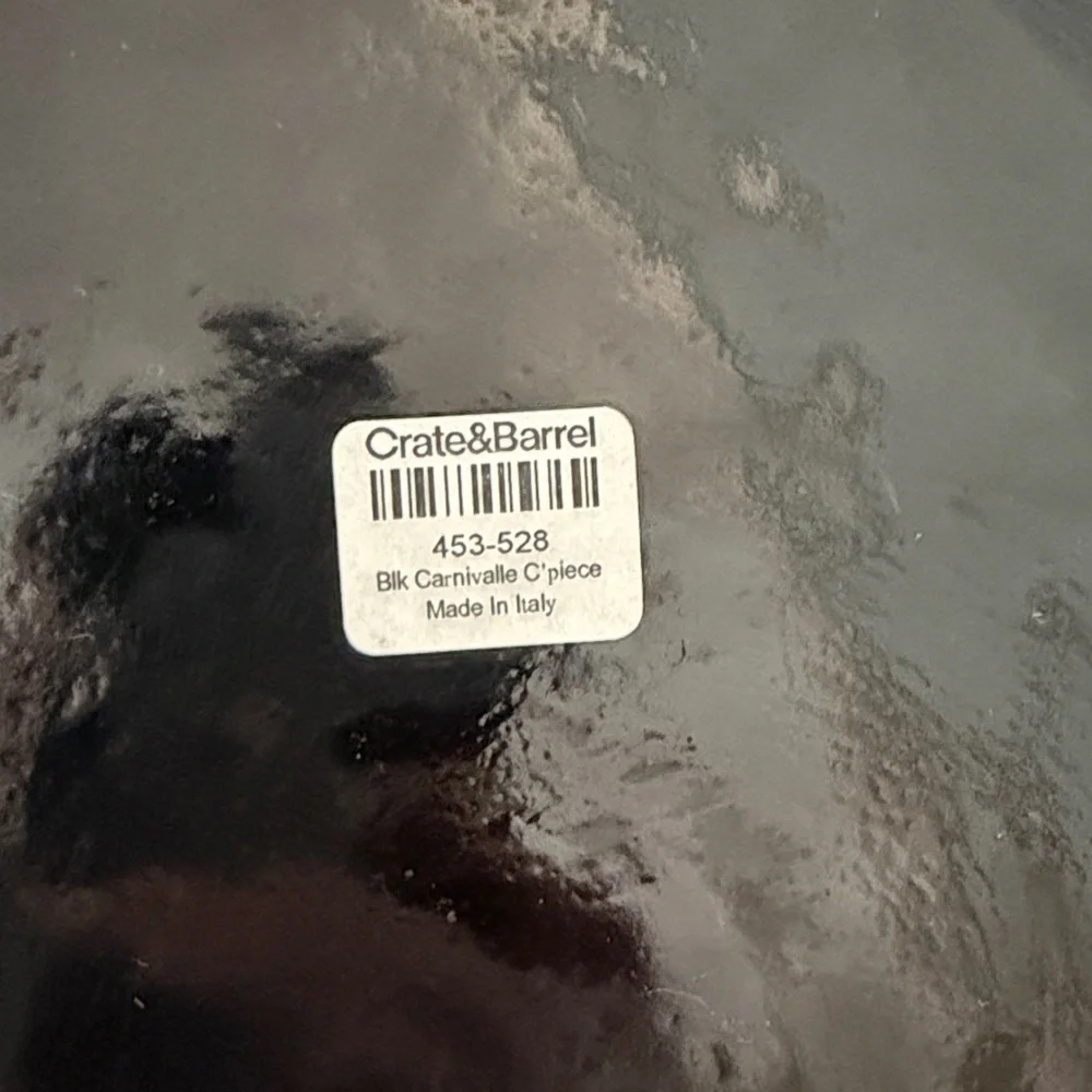 Crate & Barrel 16 inch Elegant Black Decorative Bowl